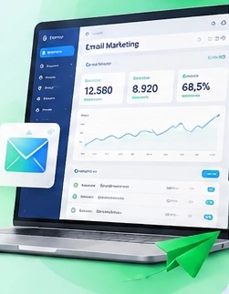Giao diện email marketing trên laptop